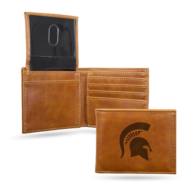 Billetera con grabado láser de los Spartans de Michigan State