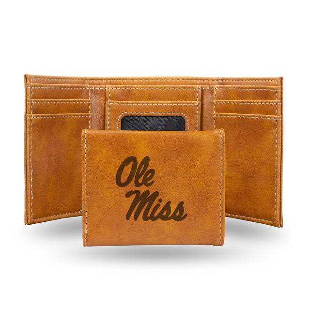 Mississippi Rebels Wallet Trifold Laser Engraved