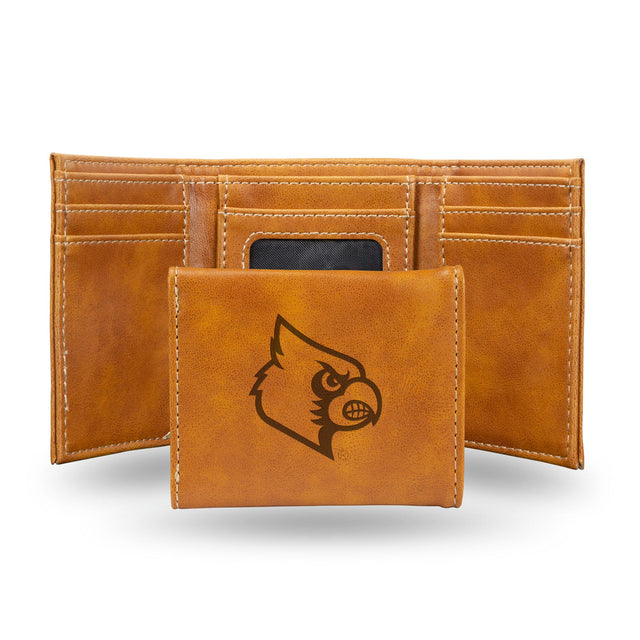 Louisville Cardinals Wallet Trifold Laser Engraved