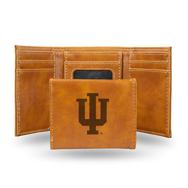 Cartera de tres pliegues con grabado láser de Indiana Hoosiers