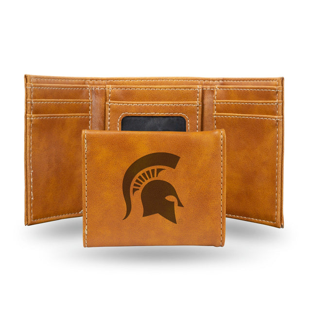 Cartera triple de los Spartans de Michigan State grabada con láser