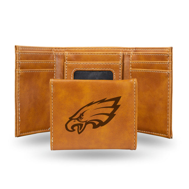 Cartera de los Philadelphia Eagles con tres pliegues y grabado láser