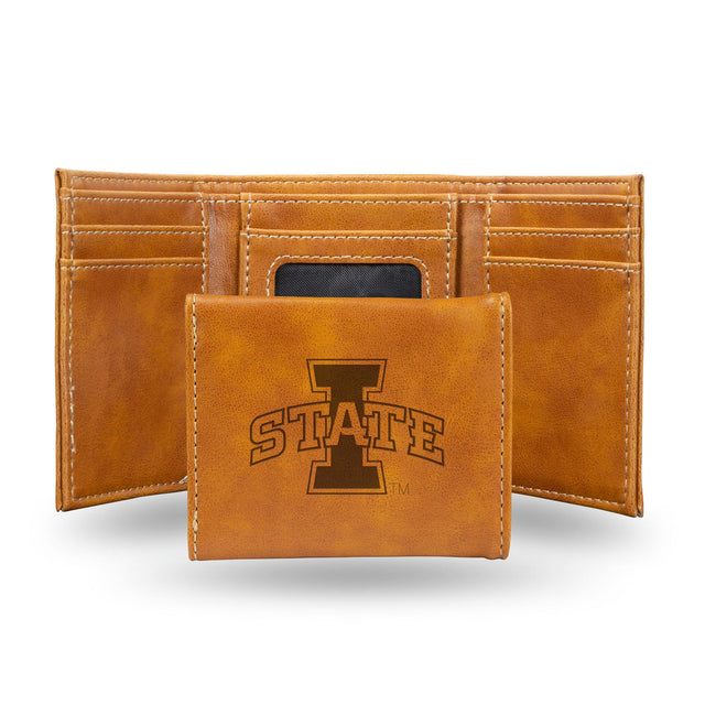 Cartera de tres pliegues con grabado láser de los Iowa State Cyclones