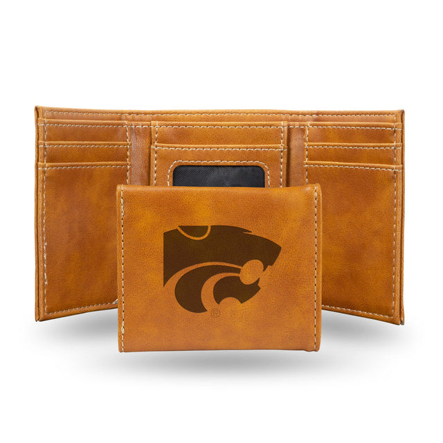 Cartera de tres pliegues con grabado láser de los Kansas State Wildcats