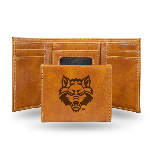 Arkansas State Red Wolves Wallet Trifold Laser Engraved