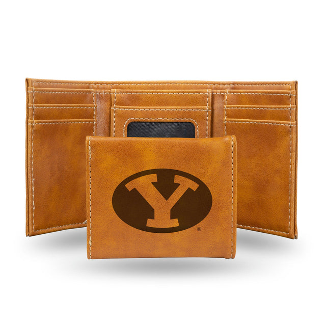 Cartera triple con grabado láser de los BYU Cougars