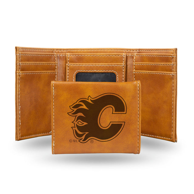 Billetera triple con grabado láser de los Calgary Flames