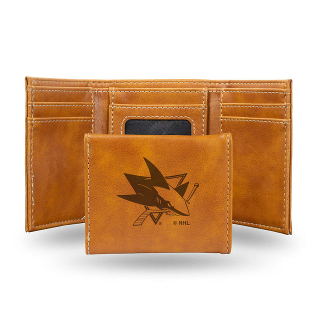 San Jose Sharks Wallet Trifold Laser Engraved