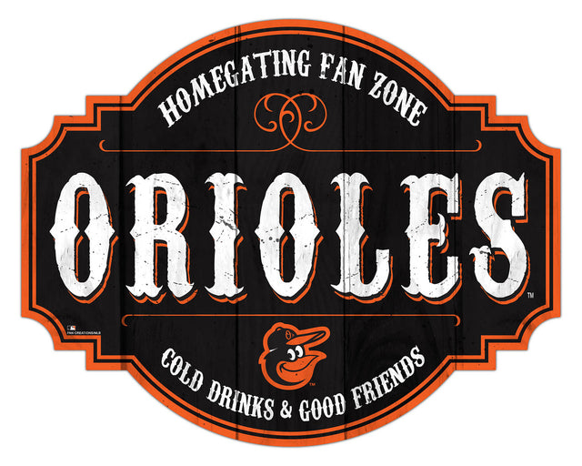 Letrero de madera de 12" de los Baltimore Orioles Homegating Tavern