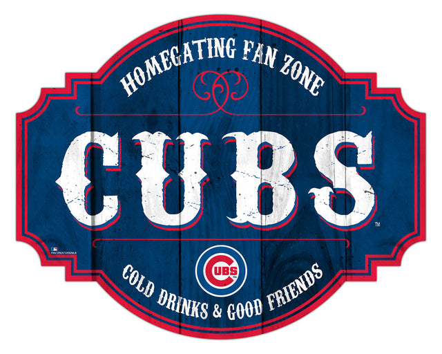 Chicago Cubs Sign Wood 12" Homegating Tavern