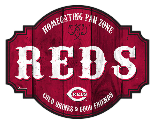 Letrero de madera de 12" de los Cincinnati Reds Homegating Tavern