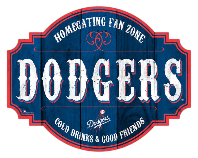 Letrero de madera de 12" de los Dodgers de Los Ángeles Homegating Tavern