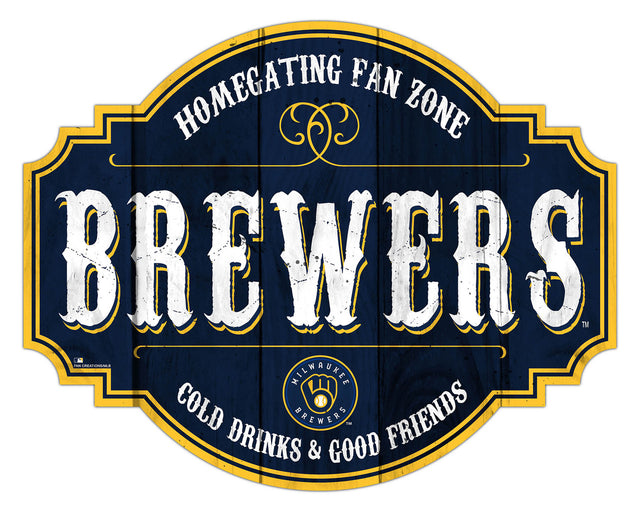 Milwaukee Brewers Sign Wood 12" Homegating Tavern