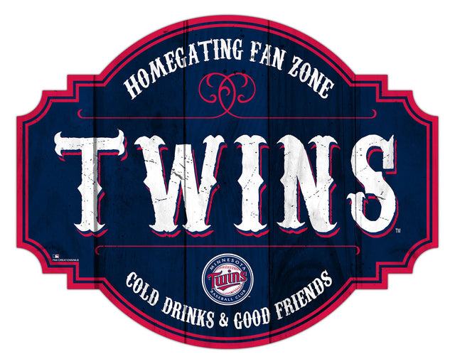 Minnesota Twins Sign Wood 12" Homegating Tavern