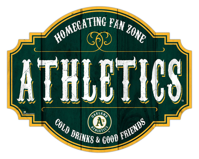 Letrero de madera de 12" de los Oakland Athletics Homegating Tavern