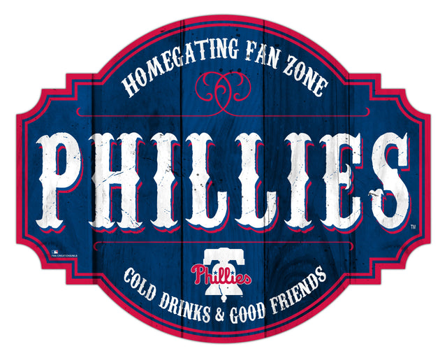 Letrero de madera de 12" de los Philadelphia Phillies Homegating Tavern