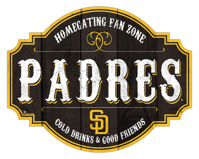 Letrero de madera de 12" de los Padres de San Diego Homegating Tavern