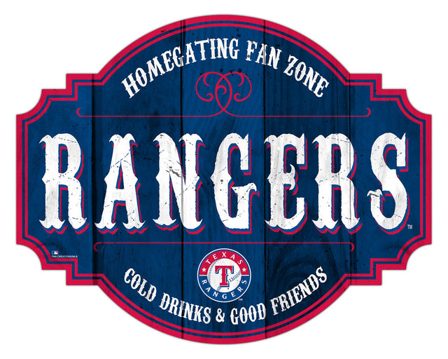 Texas Rangers Sign Wood 12" Homegating Tavern