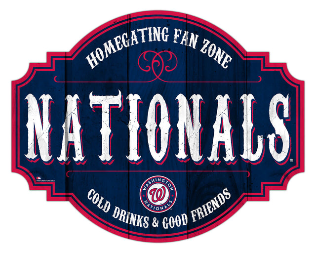 Letrero de madera de 12" de los Washington Nationals Homegating Tavern