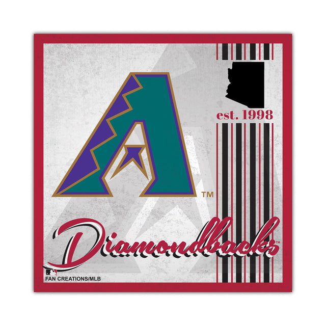 Letrero de madera de 10 x 10 de los Arizona Diamondbacks con diseño de álbum