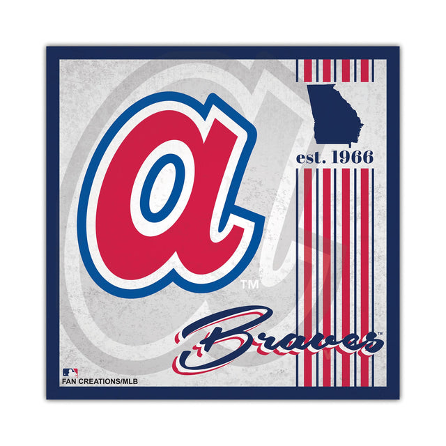 Diseño de álbum de madera de 10 x 10 con letrero de los Atlanta Braves