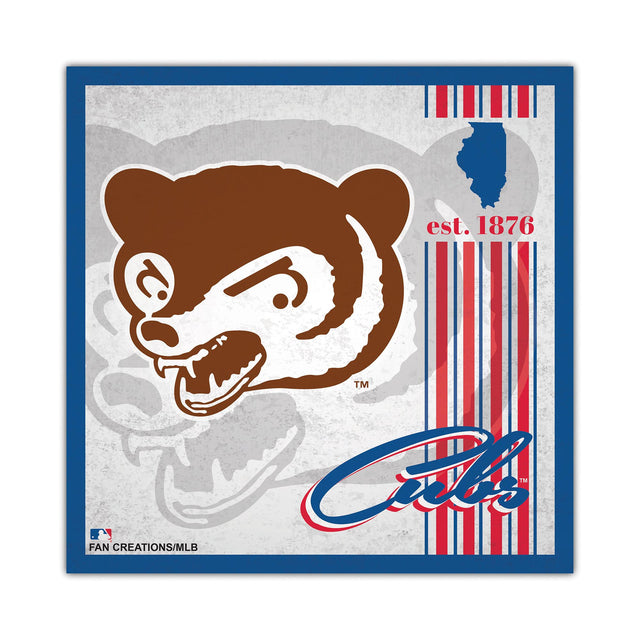 Diseño de álbum de madera de 10 x 10 con letrero de los Chicago Cubs