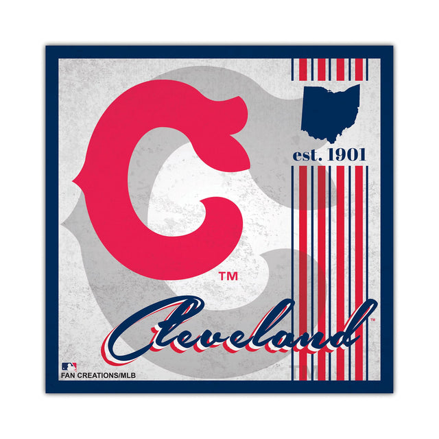 Cartel de madera de 10 x 10 de los Cleveland Guardians