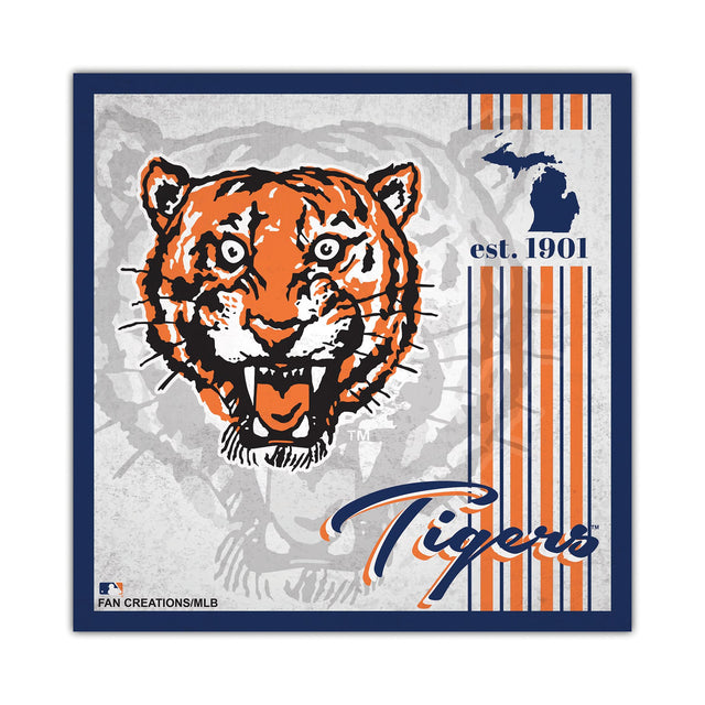 Diseño de álbum de madera de 10 x 10 con letrero de los Detroit Tigers