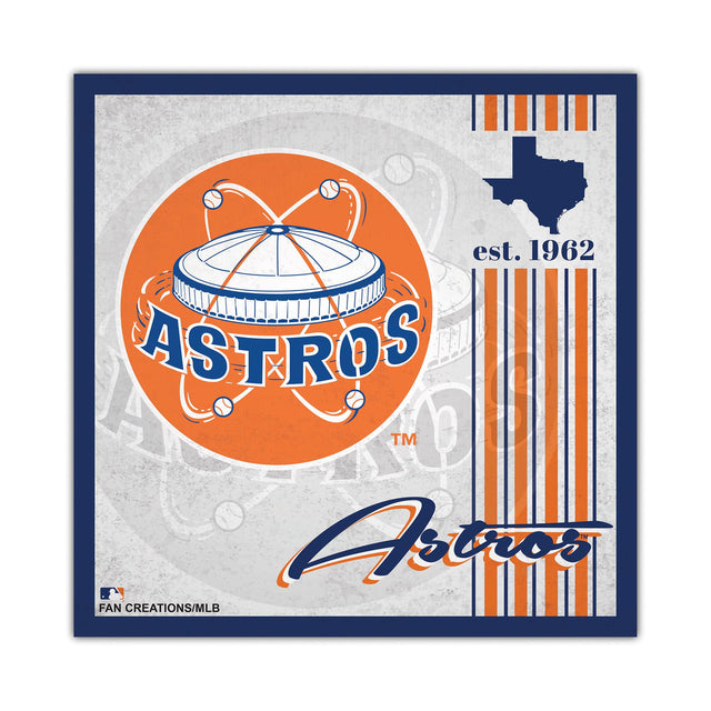 Letrero de madera de los Houston Astros de 10 x 10 pulgadas con diseño de álbum