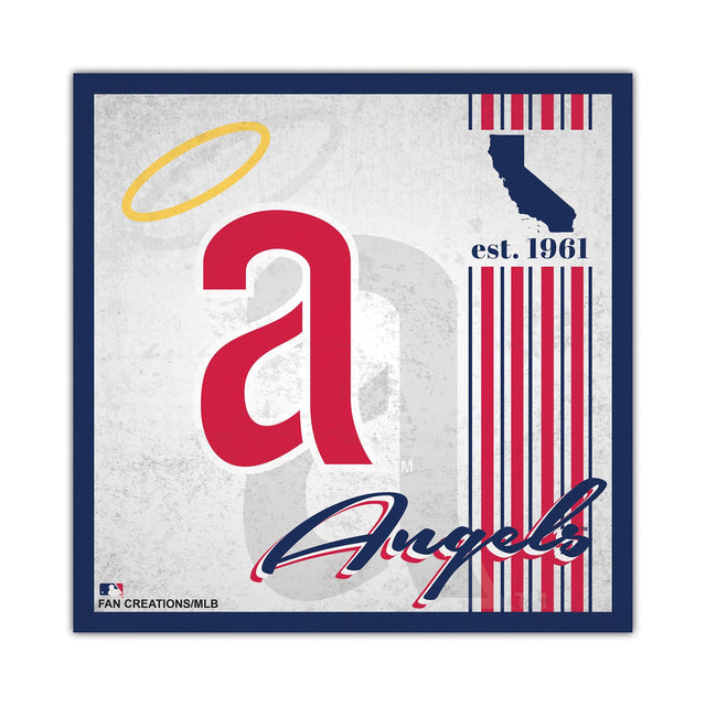 Letrero de madera de 10 x 10 de Los Angeles Angels con diseño de álbum