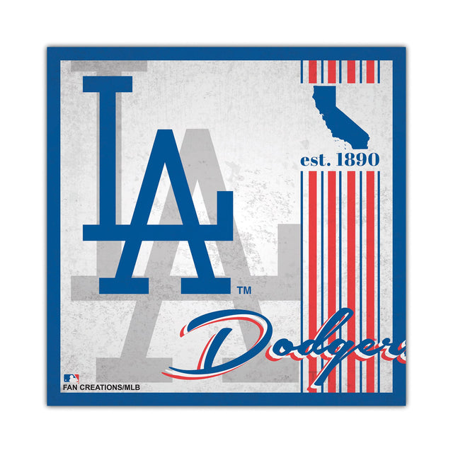 Cartel de madera de 10 x 10 de Los Angeles Dodgers