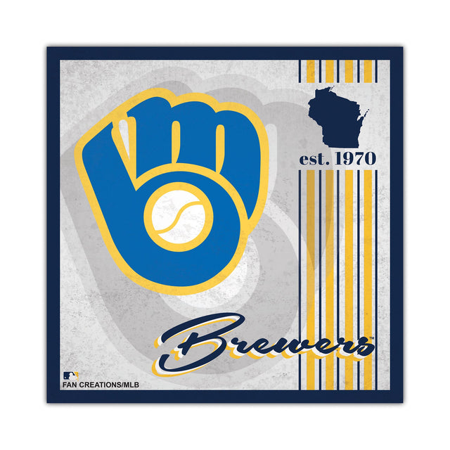 Letrero de madera de 10 x 10 de los Milwaukee Brewers