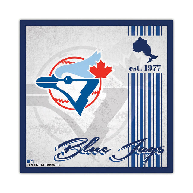 Letrero de madera de los Toronto Blue Jays de 10 x 10 cm con diseño de álbum