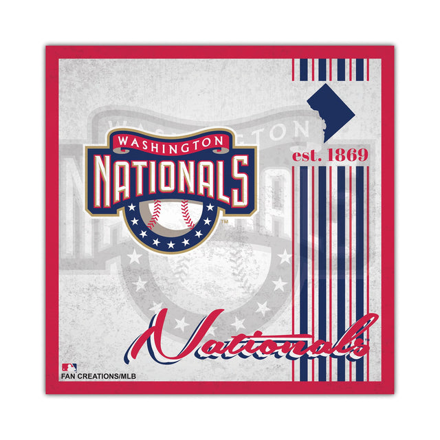 Álbum de fotos de madera de 10 x 10 con letrero de Washington Nationals