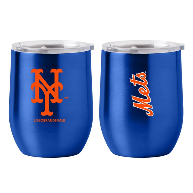 Vaso de viaje curvo de acero inoxidable de 16 oz de los New York Mets