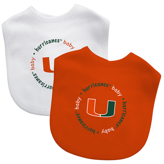 Babero para bebé de los Miami Hurricanes, paquete de 2