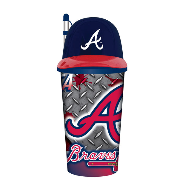 Vaso de plástico con pajita de los Atlanta Braves de 32 oz