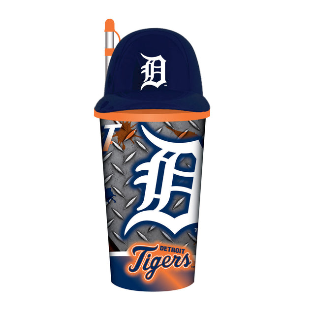 Vaso de plástico con pajita de 32 oz de los Detroit Tigers