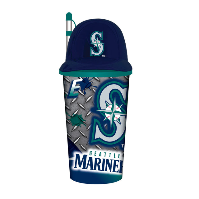 Vaso de plástico con pajita de los Seattle Mariners de 32 oz