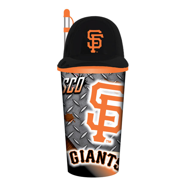 Vaso de plástico con pajita de 32 oz con forma de casco de los San Francisco Giants