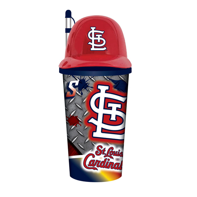 Vaso de plástico con pajita de 32 oz con forma de casco de los St. Louis Cardinals