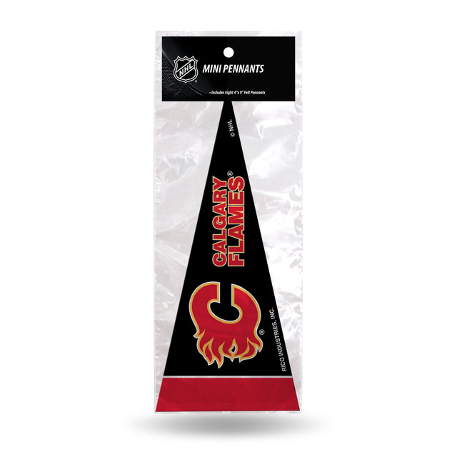 Juego de 8 banderines en miniatura de Calgary Flames