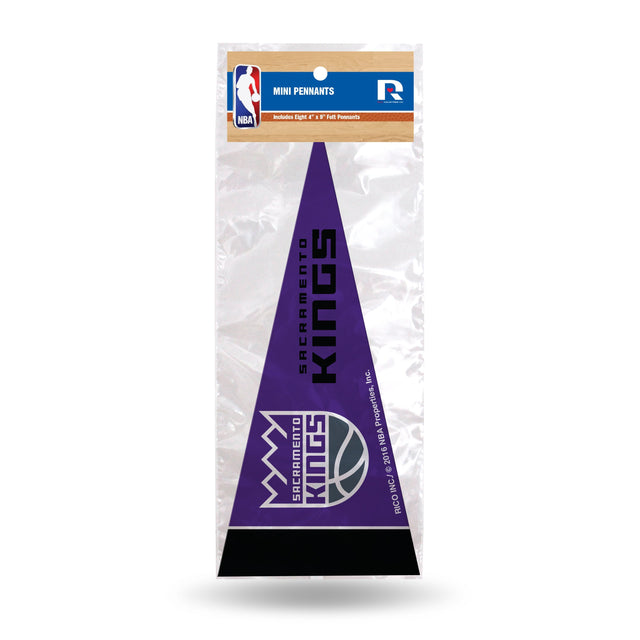 Paquete de 8 banderines en miniatura de los Sacramento Kings