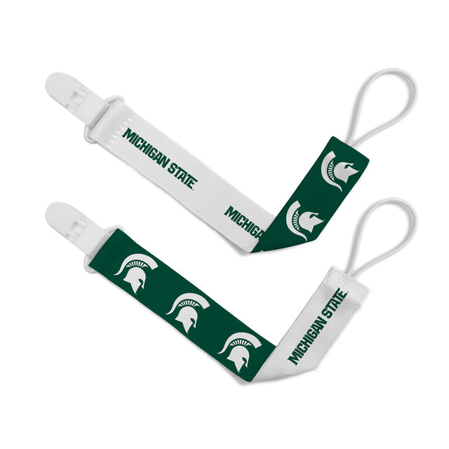 Michigan State Spartans Pacifier Clips 2 Pack