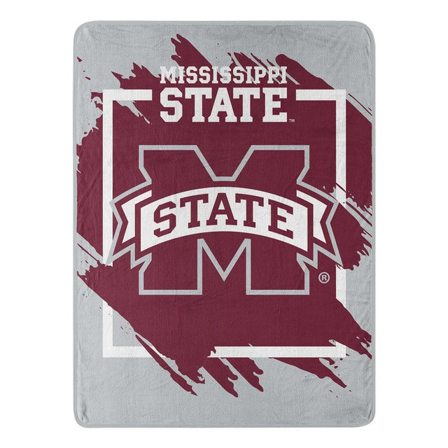 Manta Mississippi State Bulldogs 46x60 Micro Raschel Diseño dimensional Enrollado