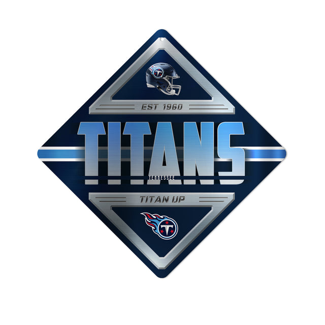 Letrero de metal con forma de diamante de los Tennessee Titans