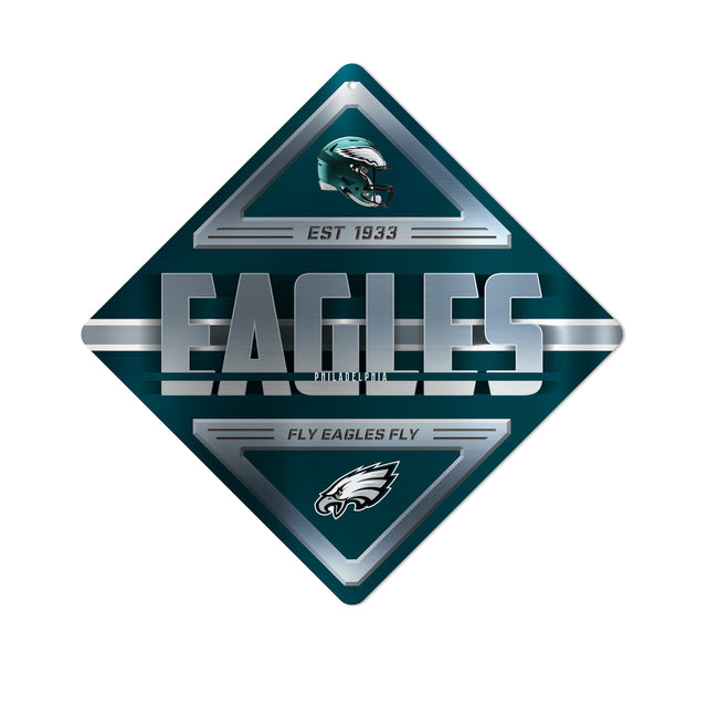 Letrero de metal con forma de diamante de los Philadelphia Eagles