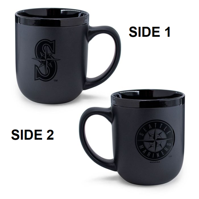 Taza de café de los Seattle Mariners, 17 oz, color negro mate