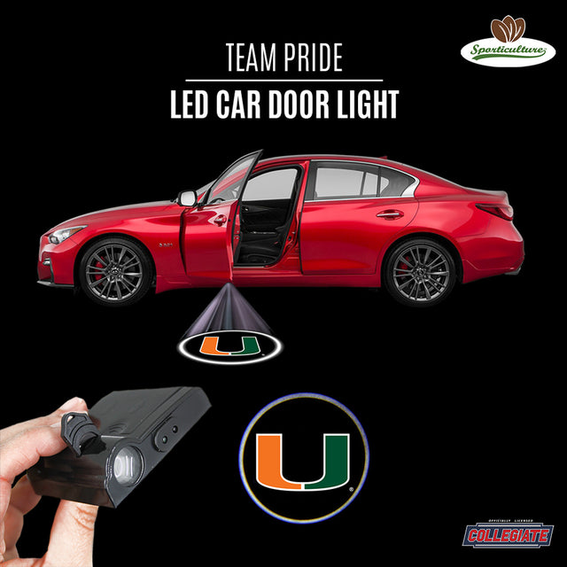 Luz LED para puerta de automóvil de los Miami Hurricanes