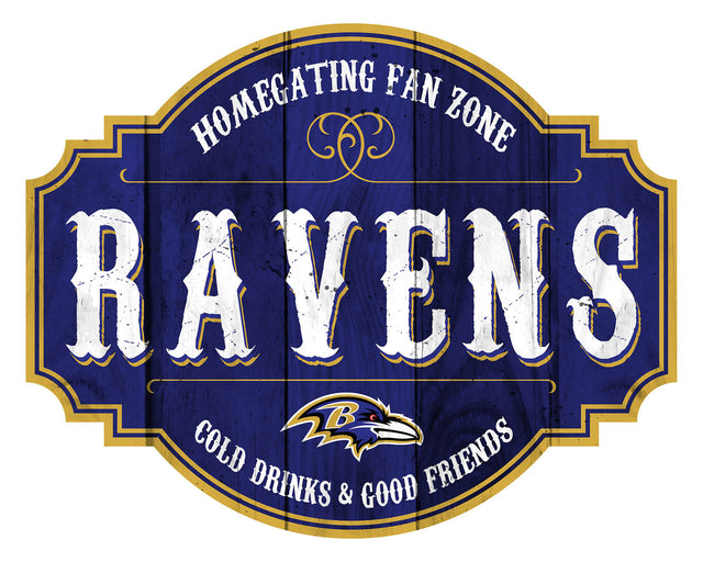 Baltimore Ravens Sign Wood 12" Homegating Tavern